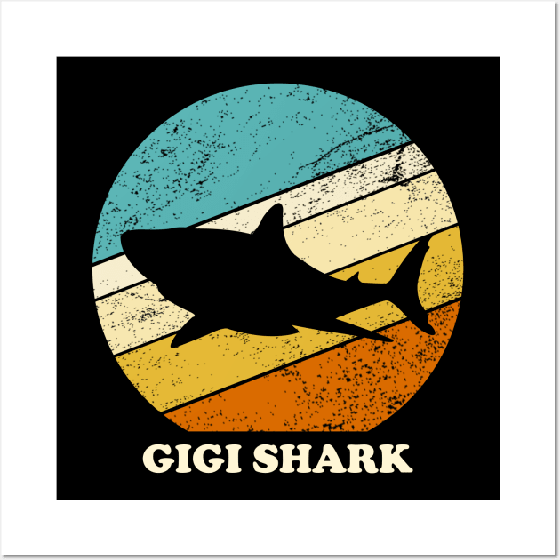 Gigi shark vintage Wall Art by Inyourdesigns